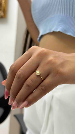 Anillo Corazón Doble Zircon Blanco
