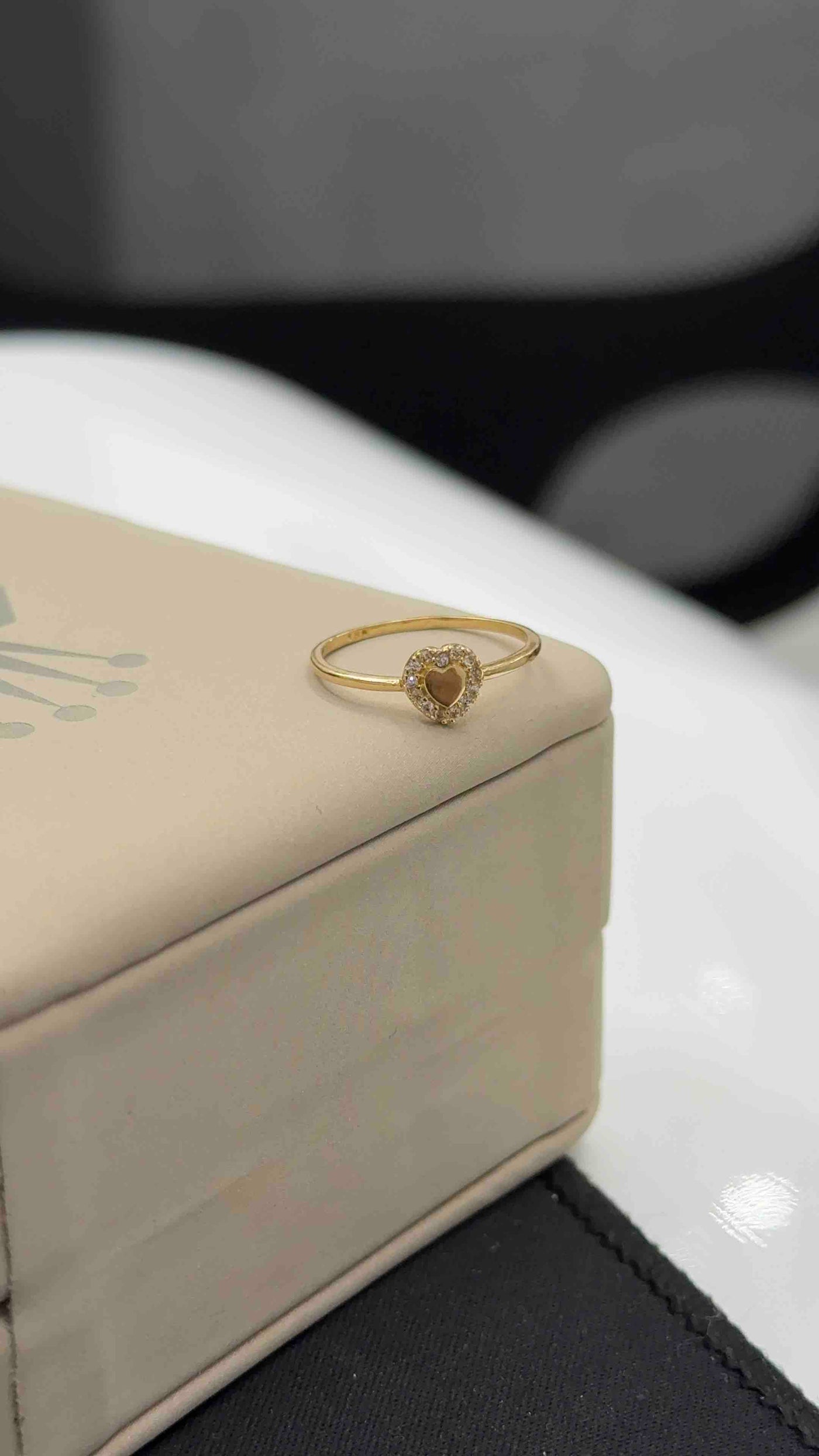 Anillo Corazón Doble Zircon Blanco