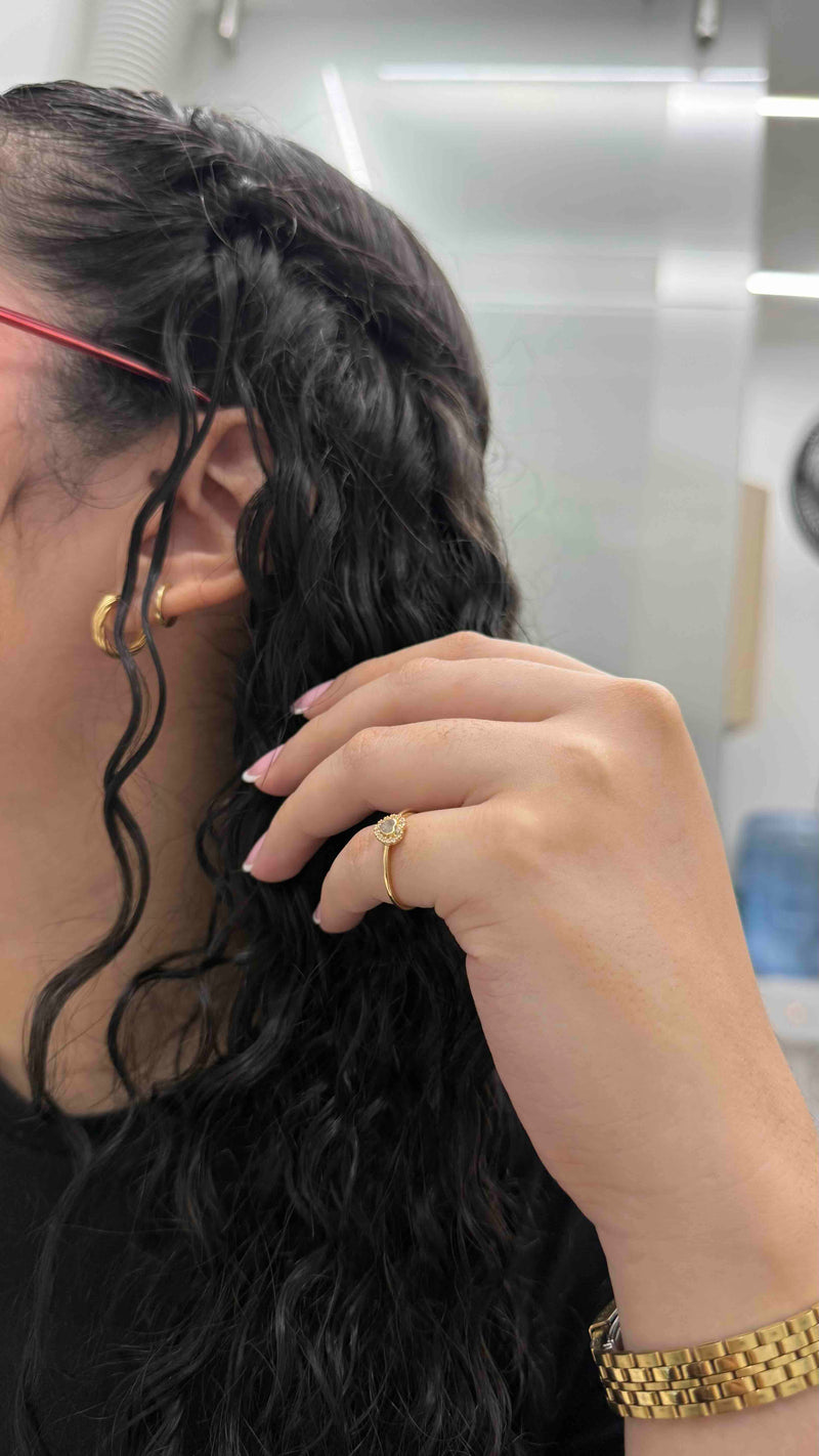 Anillo Corazón Doble Zircon Blanco