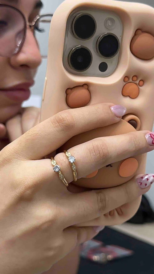 Anillo Solitario circon blanco