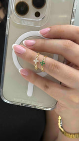 Anillo Tf Zircon Verde