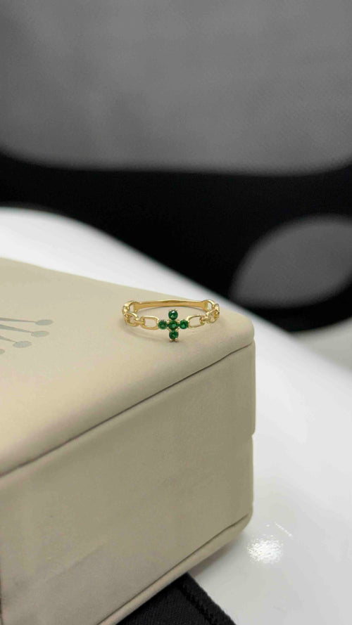 Anillo Tf Zircon Verde