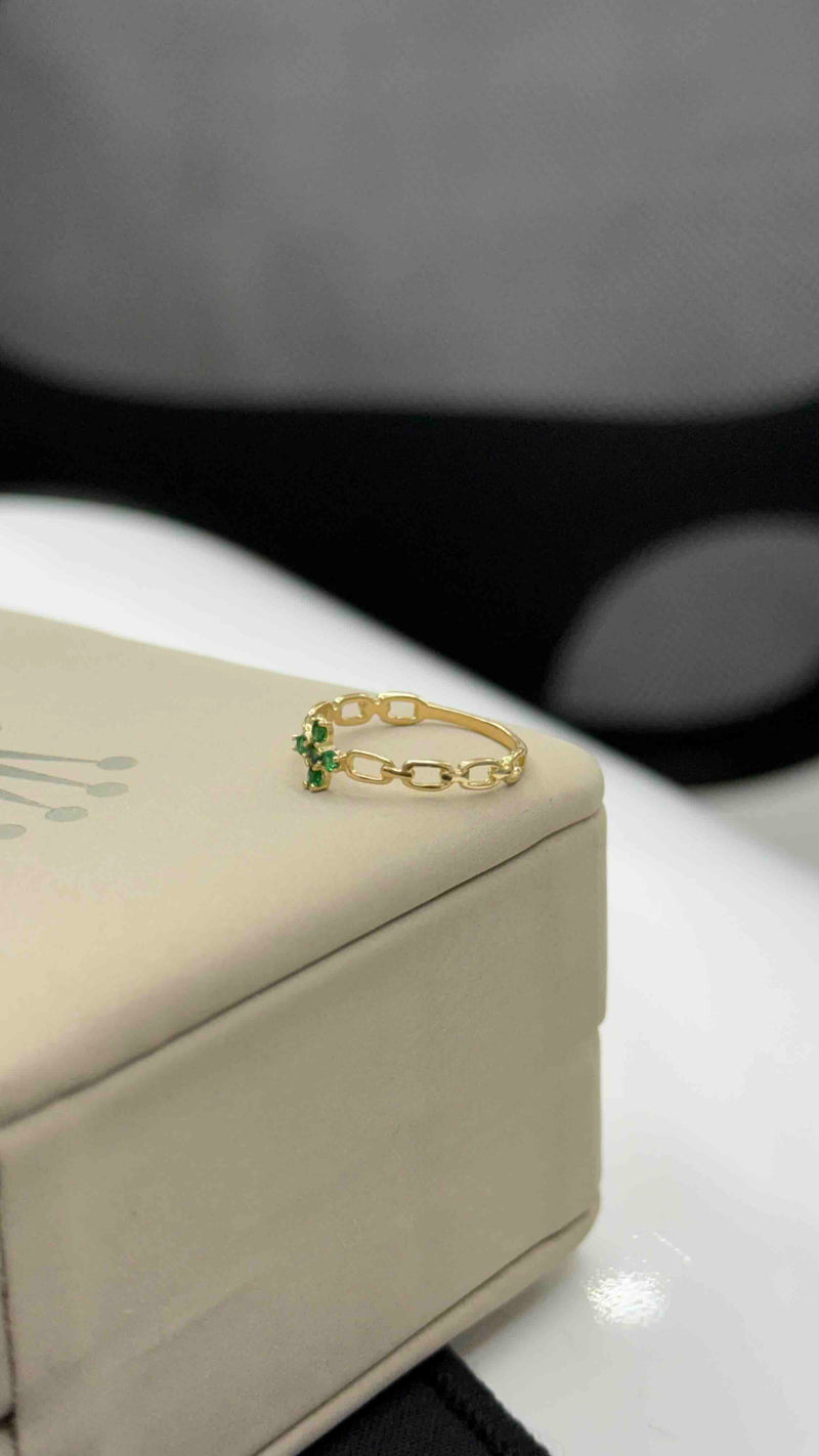 Anillo Tf Zircon Verde