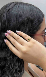 Anillo circón Óvalo Verde
