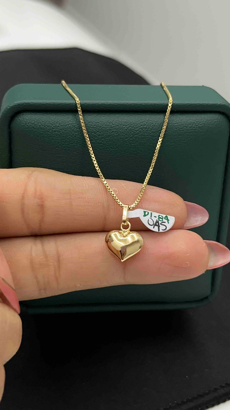 DIJE CORAZON LISO ORO AM 18K