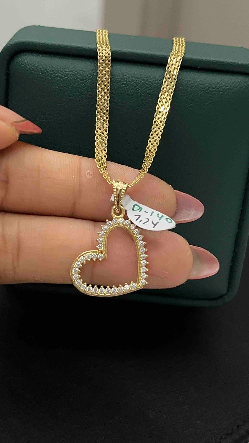 DIJE CORAZÓN ZIRCON BL ORO AM 18K