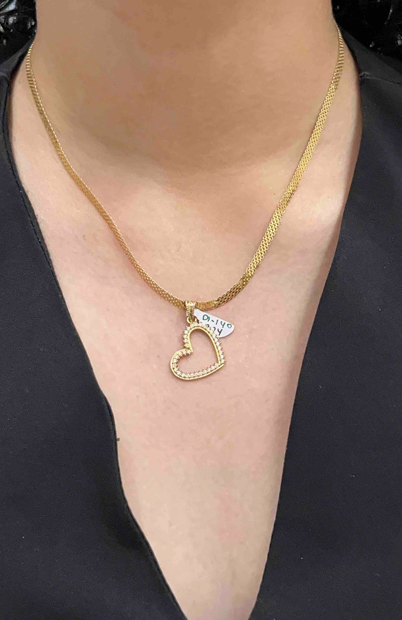 DIJE CORAZÓN ZIRCON BL ORO AM 18K