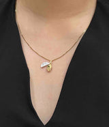 DIJE GRANO DE CAFÉ ZIRCON ORO AM 18K