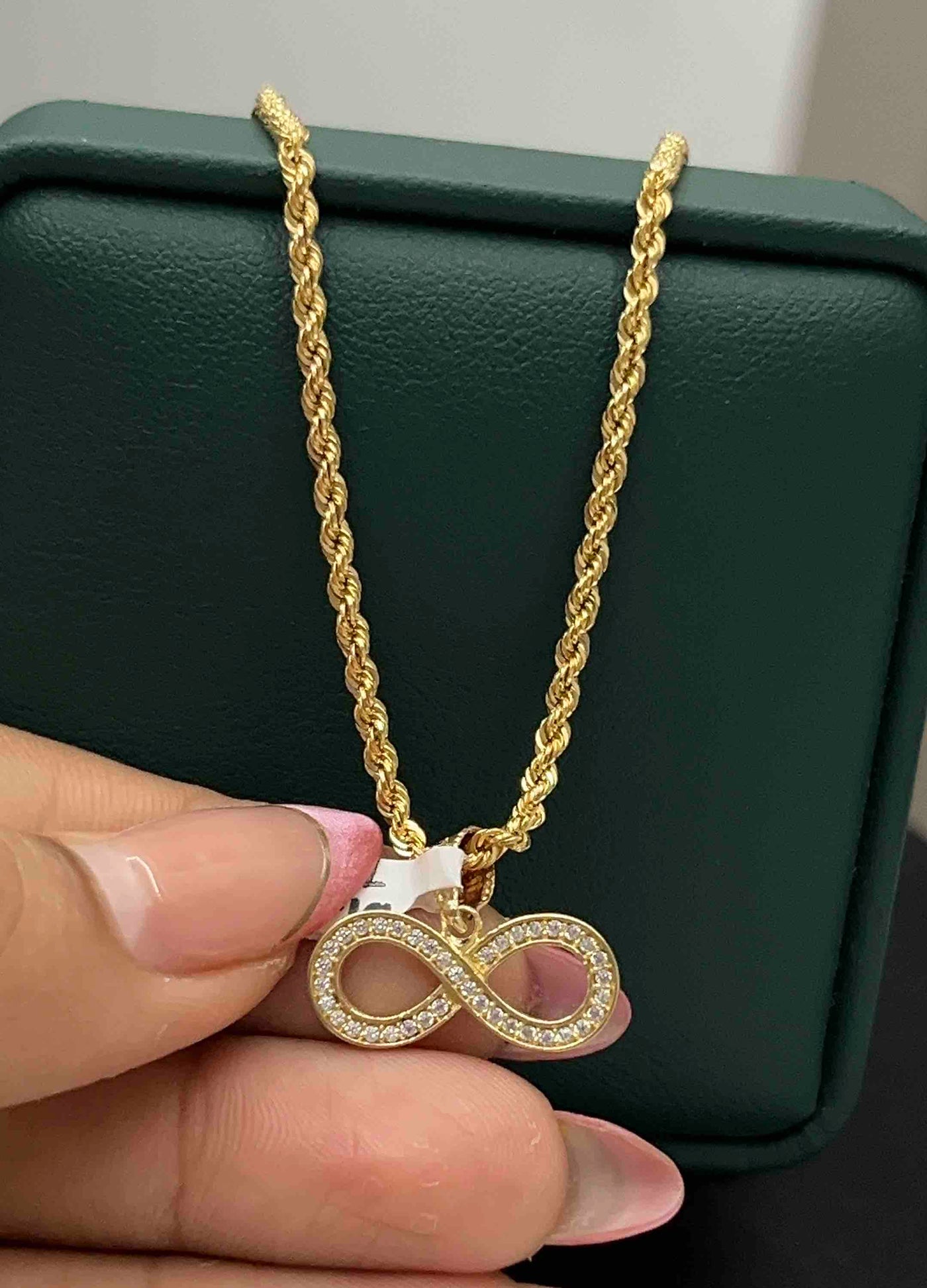 DIJE INFINITO ZURCON BL ORO AM 18K