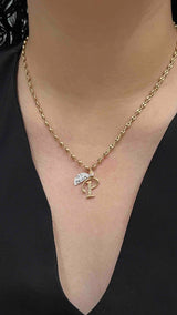 DIJE LETRA P ZIRCONES ORO AM 18K