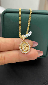 DIJE VIRGEN MILAGROSA ZIRCON BL ORO AM 18K