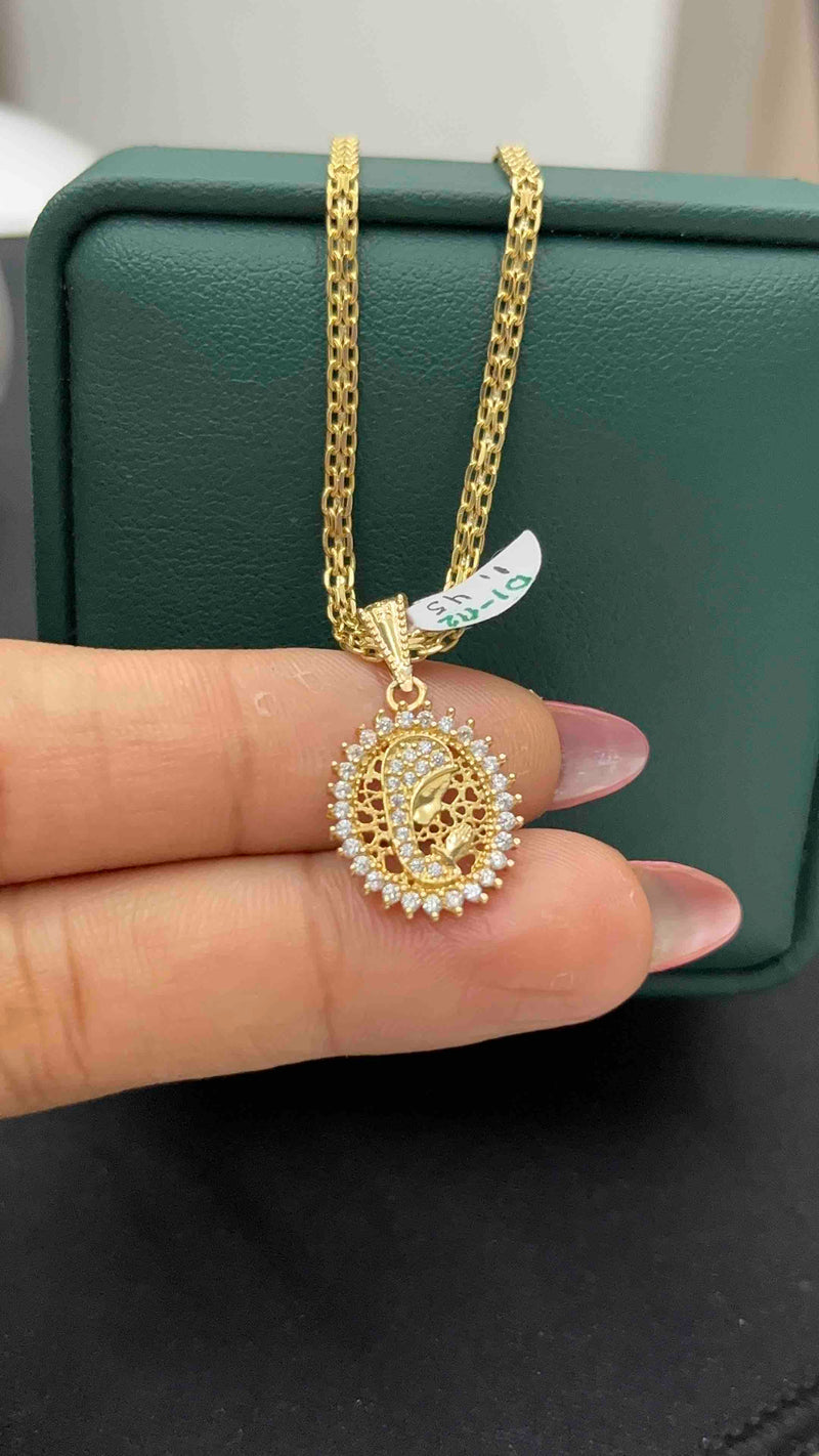 DIJE VIRGEN MILAGROSA ZIRCON BL ORO AM 18K