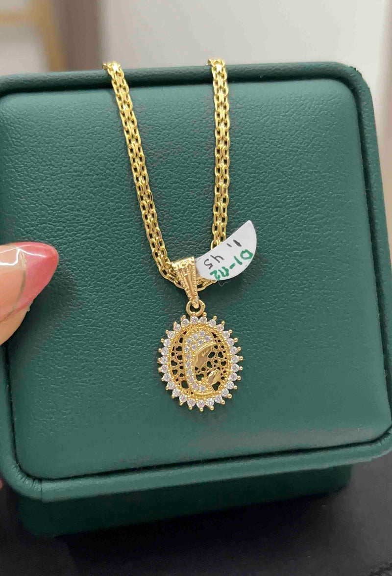DIJE VIRGEN MILAGROSA ZIRCON BL ORO AM 18K