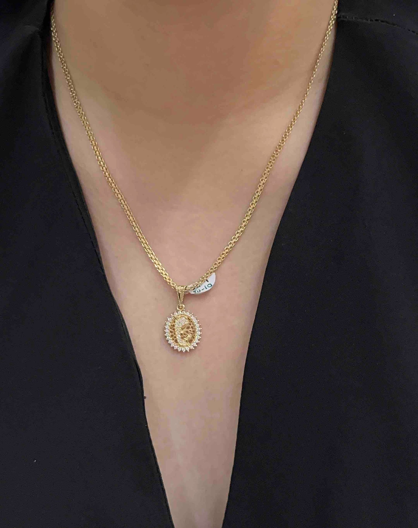 DIJE VIRGEN MILAGROSA ZIRCON BL ORO AM 18K