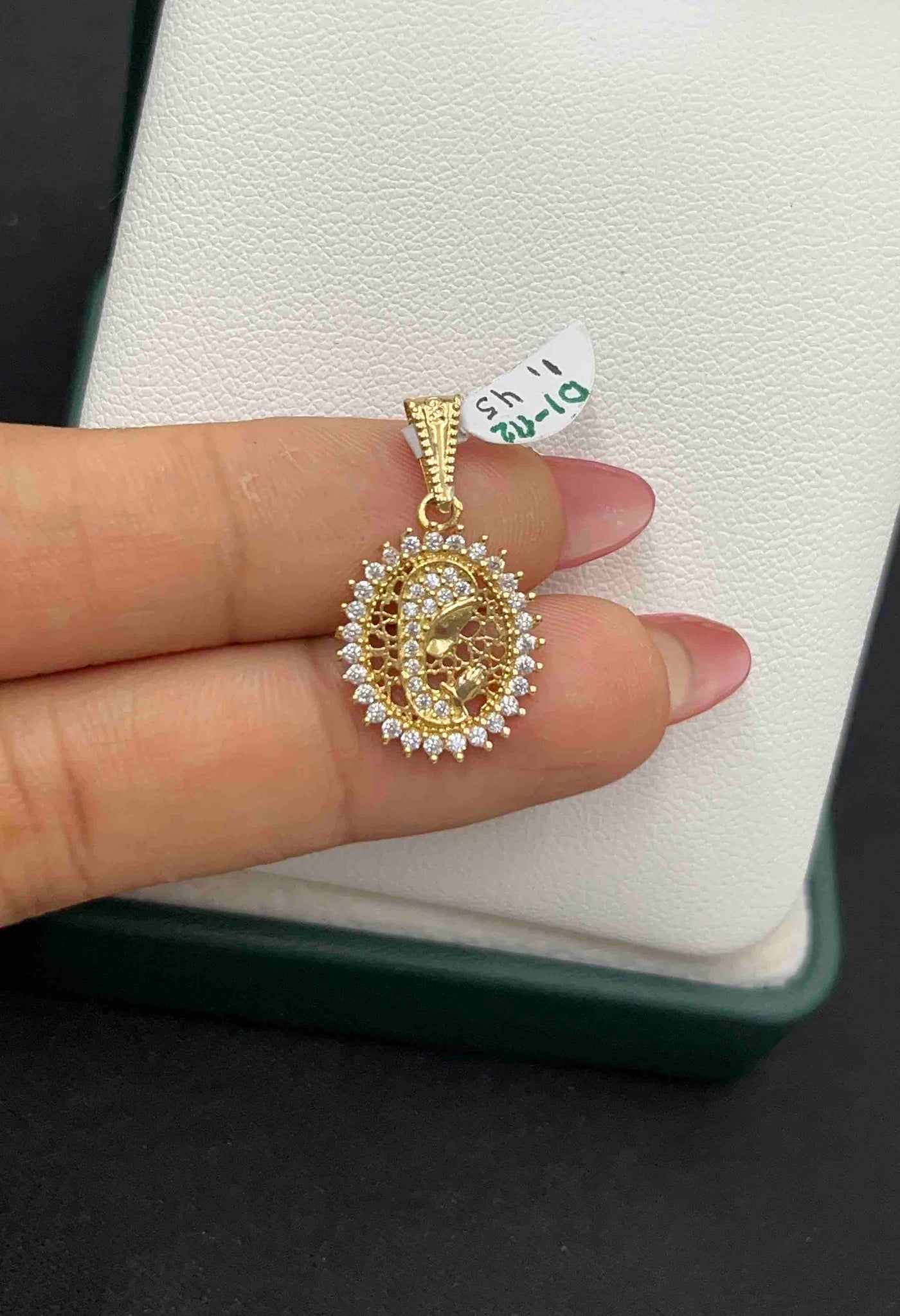 DIJE VIRGEN MILAGROSA ZIRCON BL ORO AM 18K