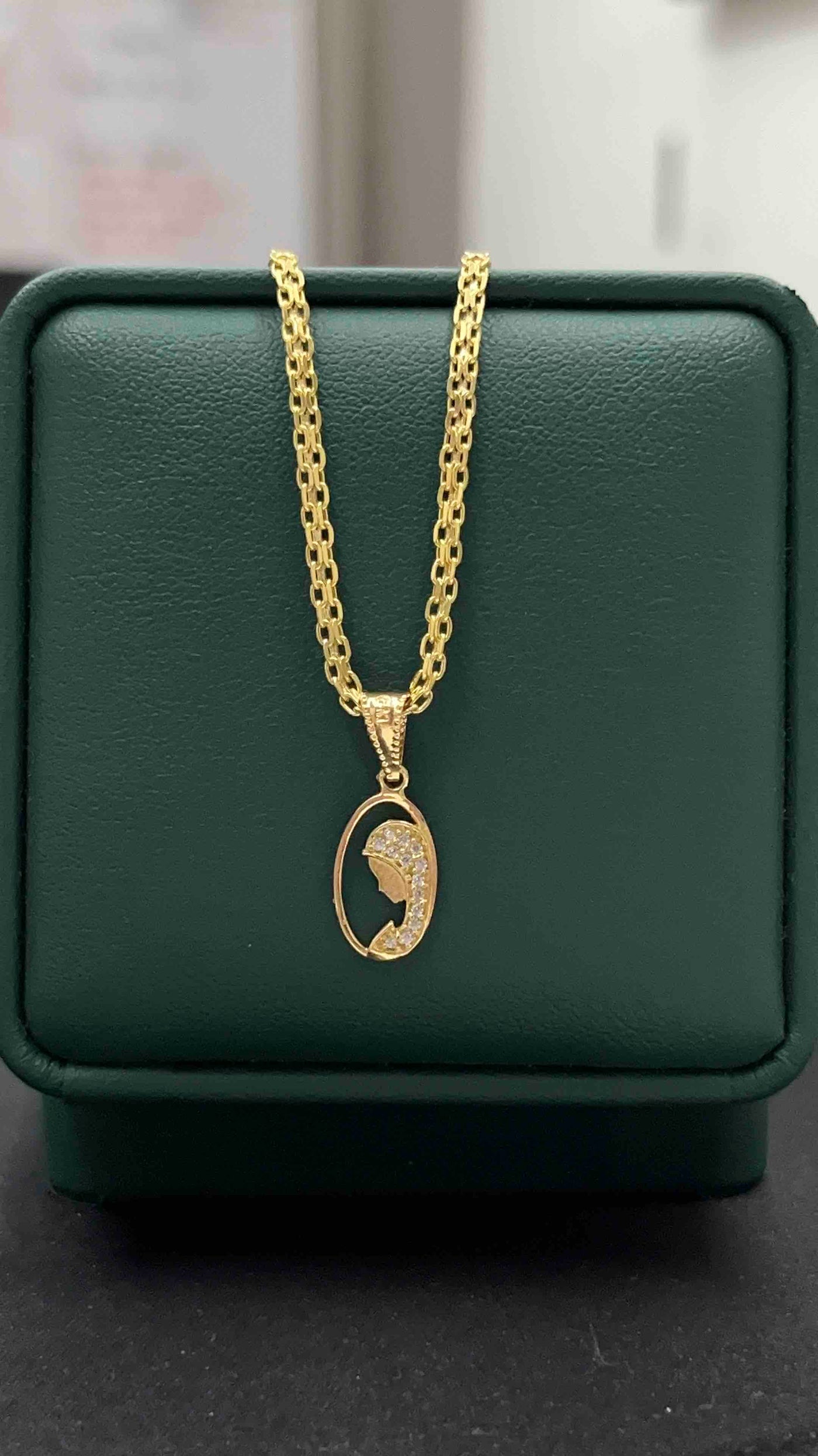DIJE VIRGEN MILAGROSA ZIRCON BL ORO AM 18K