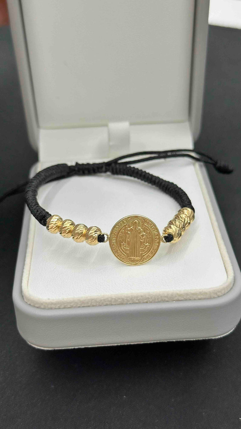PULSERA CON HERRAJE SAN BENITO Y BALIN DIAMANTADO #6