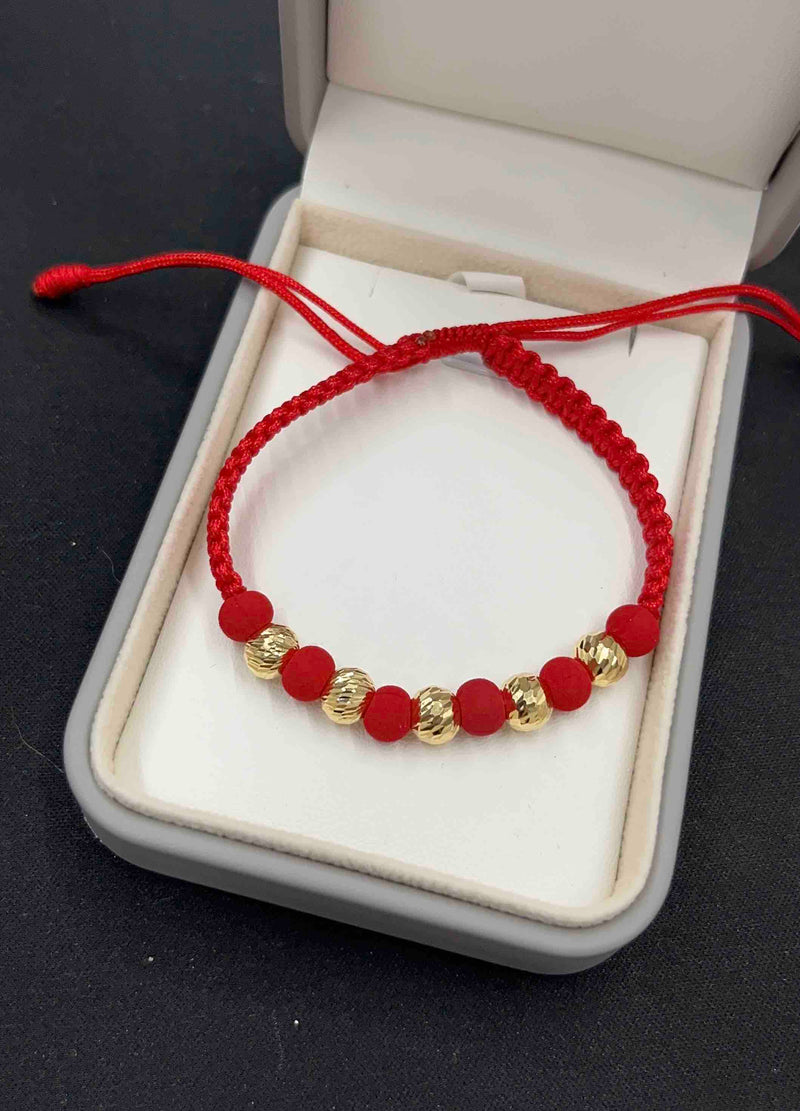 PULSERA TEJIDA CON BALÍN DIAMANTADO #7