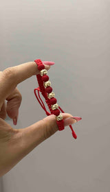 PULSERA TEJIDA CON BALÍN DIAMANTADO #7