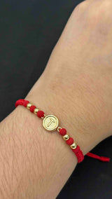 PULSERA TEJIDA CON HERRAJE N Y BALINES DIAMANTADOS #4