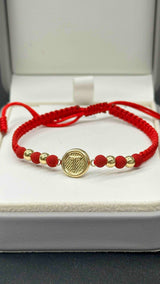 PULSERA TEJIDA CON HERRAJE N Y BALINES DIAMANTADOS #4