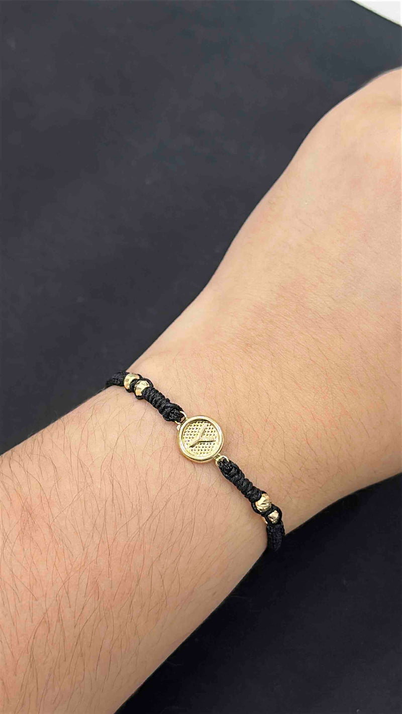 PULSERA TEJIDA CON HERRAJE Y Y BALIN #4