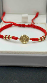 PULSERA TEJIDA HERRAJE C CON BALINES LISOS #4