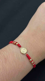 PULSERA TEJIDA HERRAJE C CON BALINES LISOS #4