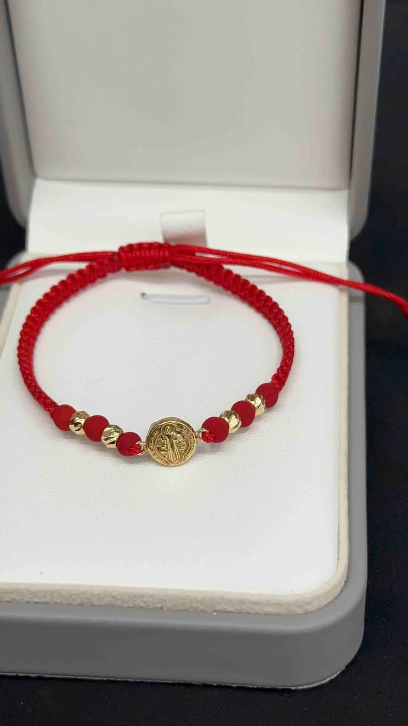 PULSERA TEJIDA SAN BENITO CON BALIN DIAMANTADO #4
