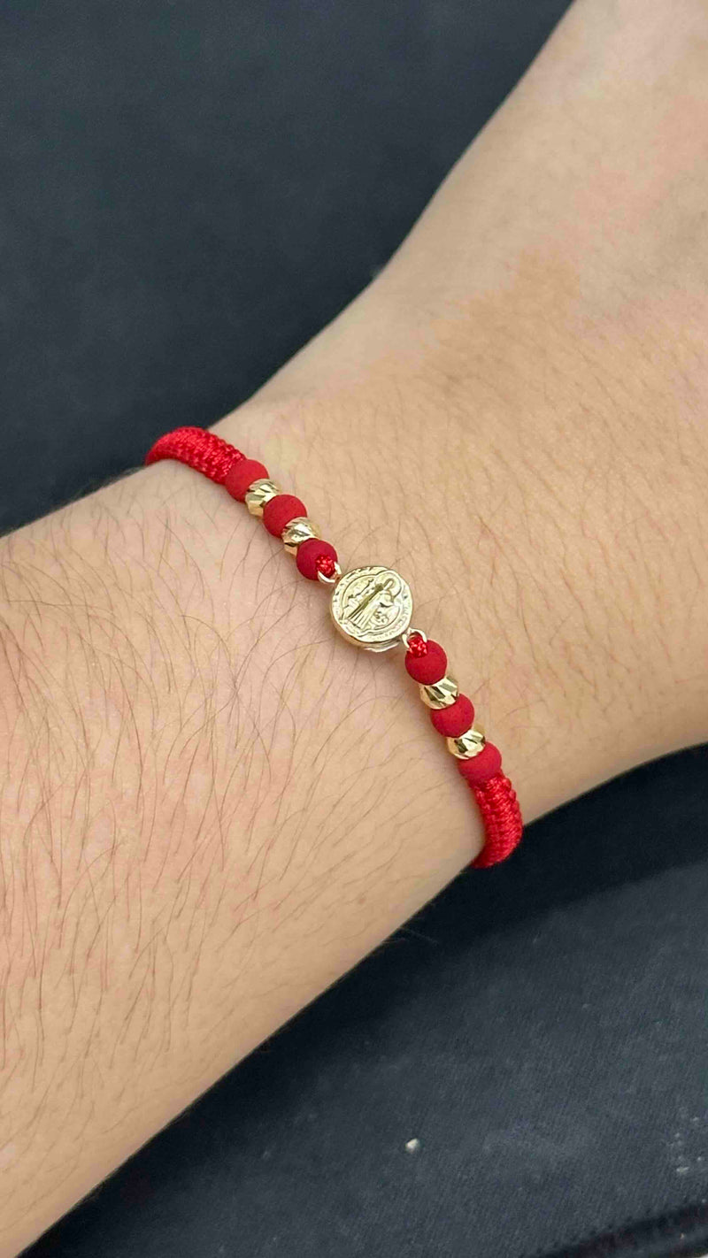 PULSERA TEJIDA SAN BENITO CON BALIN DIAMANTADO #4