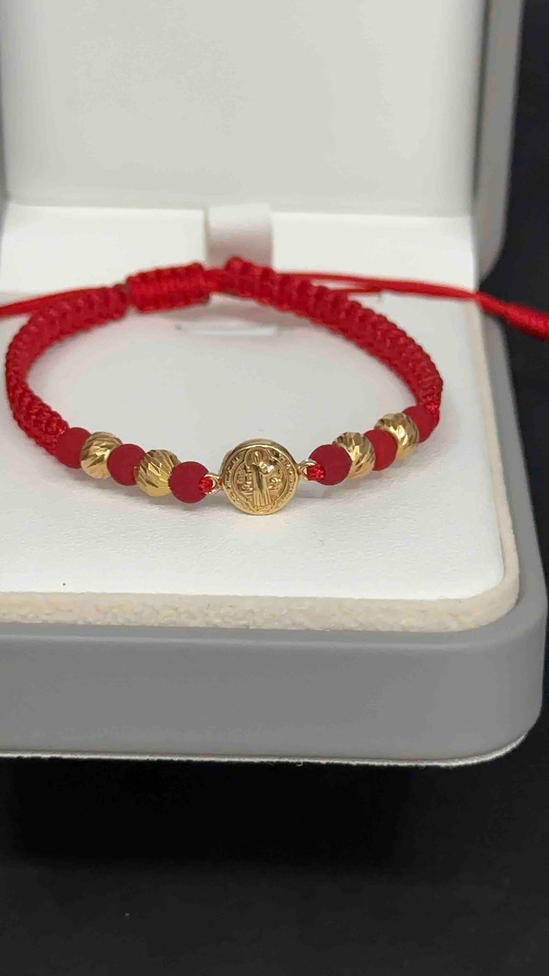 PULSERA TEJIDA SAN BENITO CON BALIN DIAMANTADO #5