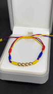 PULSERA TRICOLOR 3 NUDOS CON BALIN LISO #5