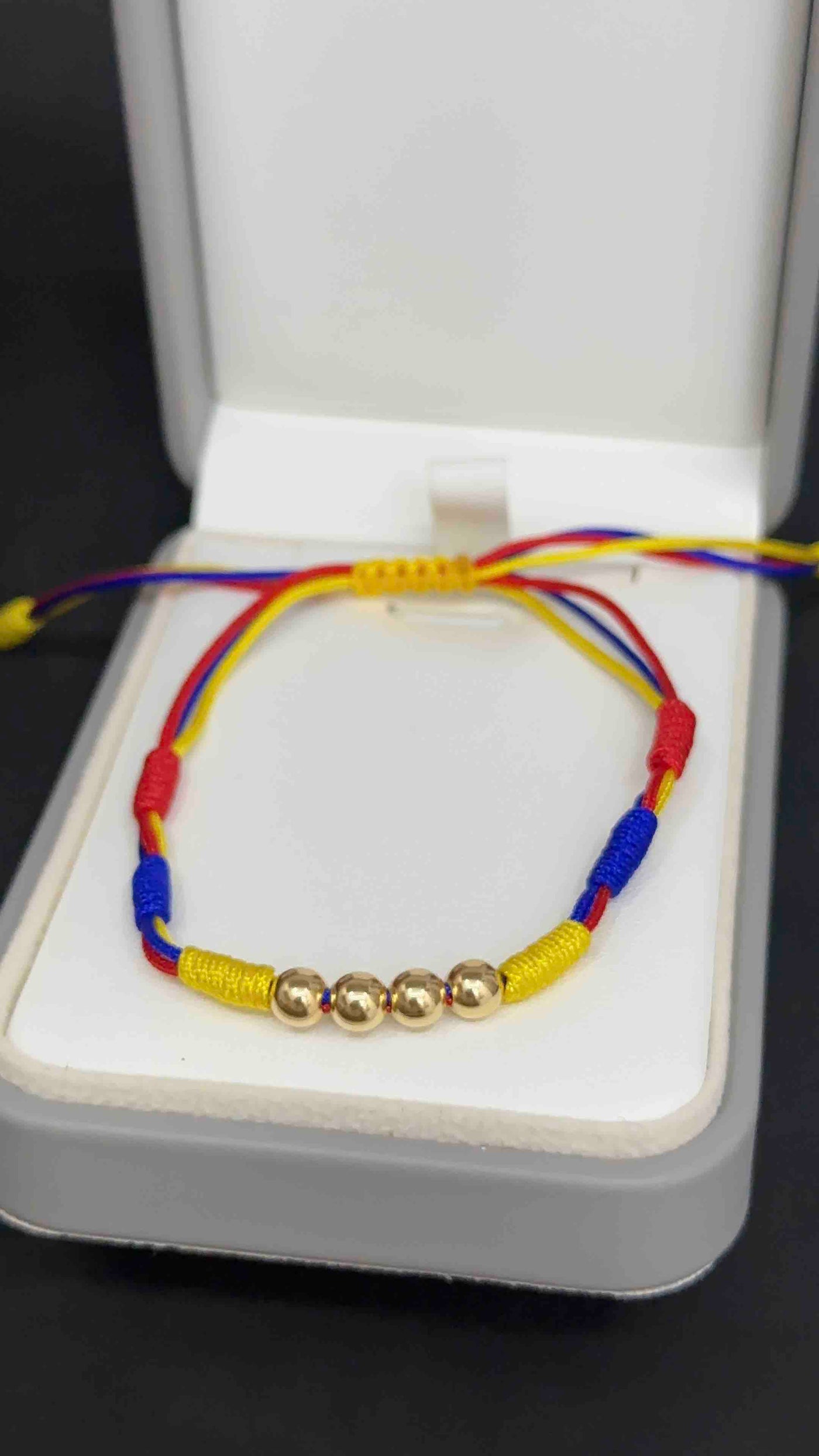 PULSERA TRICOLOR 3 NUDOS CON BALIN LISO #5