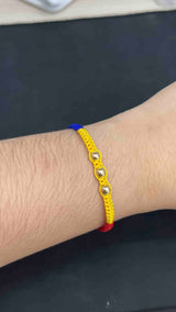 PULSERA TRICOLOR CON BALIN DIAMANTADO LISO #5