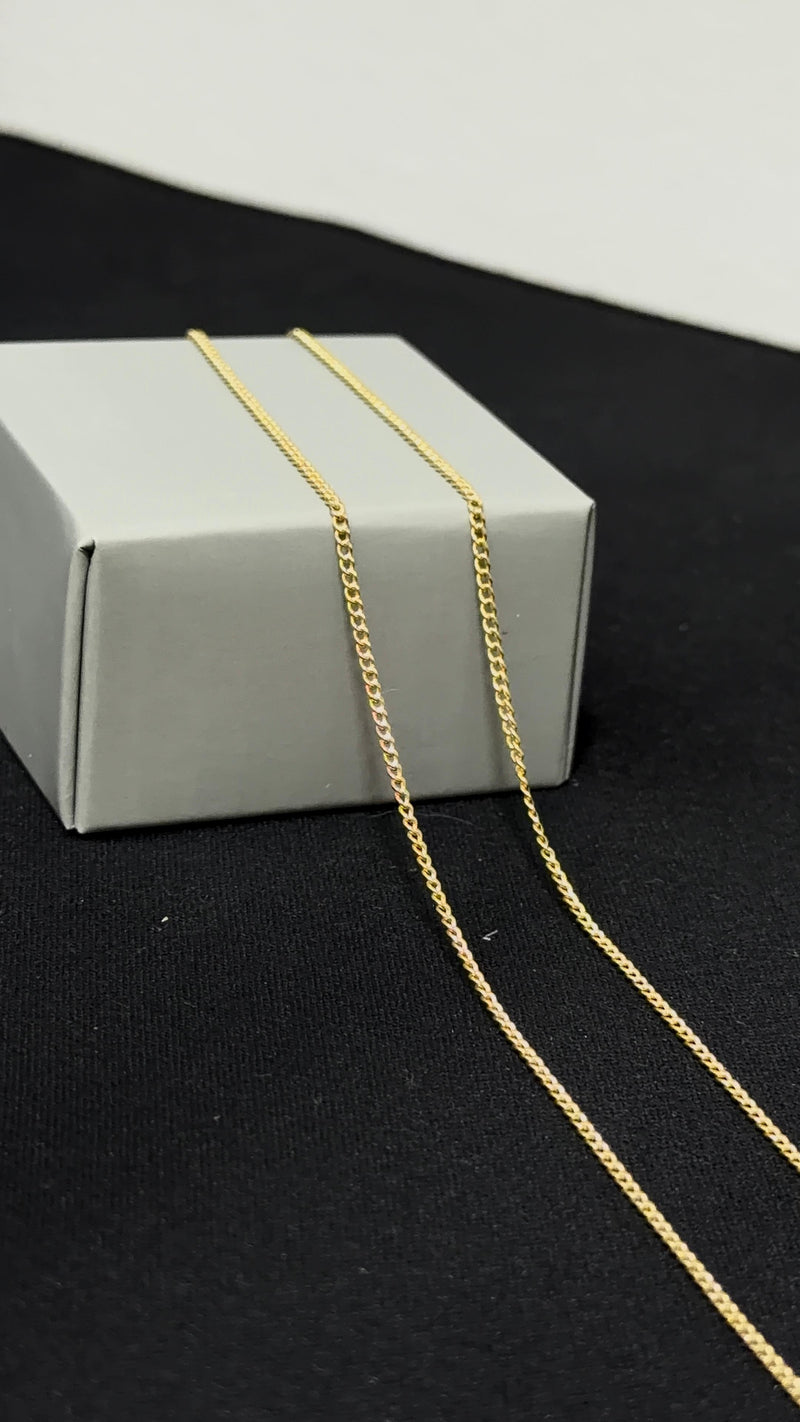 CADENA ESCALERA MINI CUBANA/ 2,0gr/ 1.45mm/ 60cm/ Oro Italiano 18k