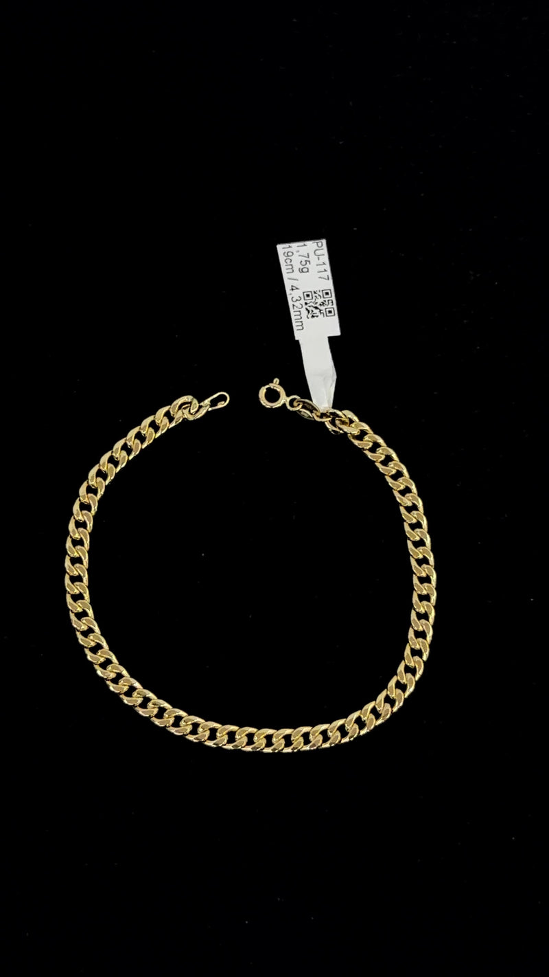 PULSERA CUBANA / 1,75gr/ 4,32mm/ 19cm/ Oro Italiano 18k