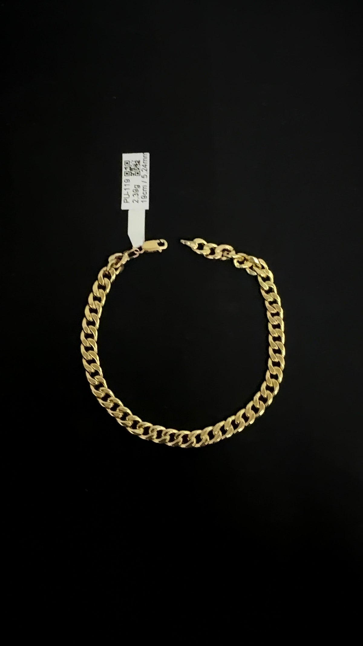 PULSERA CUBANA / 2,50gr/ 5,25mm/ 19cm/ Oro Italiano 18k