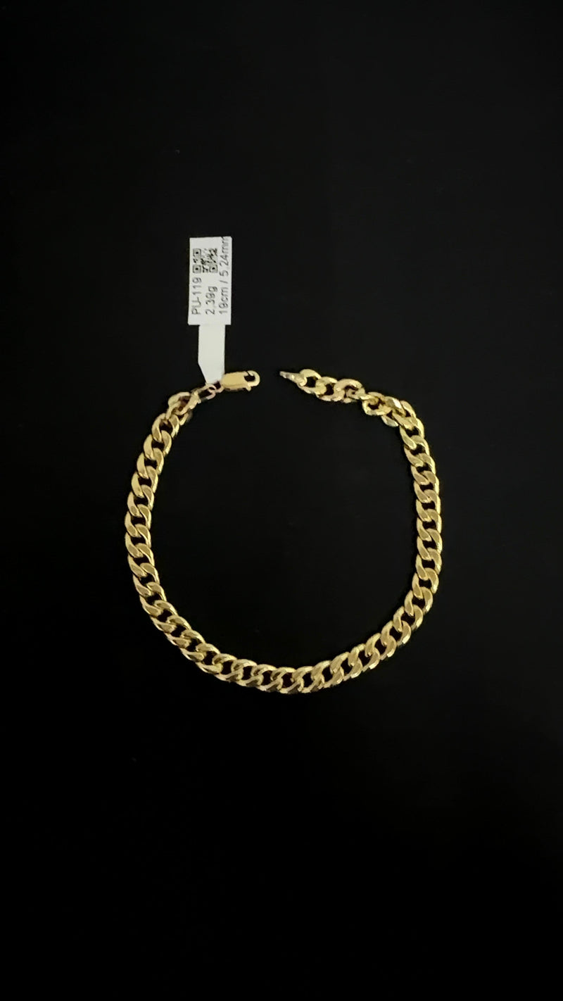 PULSERA CUBANA / 2,50gr/ 5,25mm/ 19cm/ Oro Italiano 18k