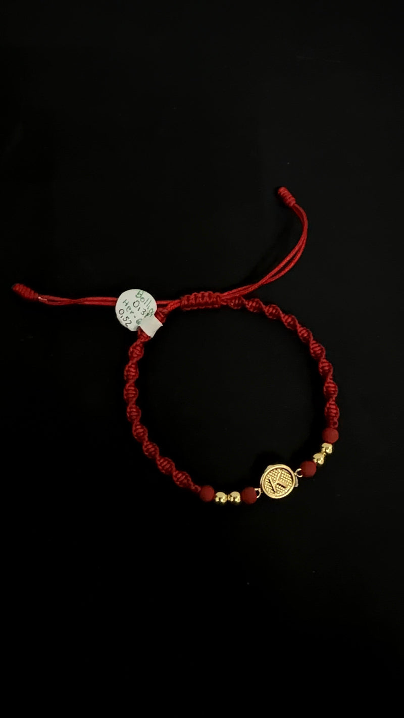 PULSERA TEJIDA HERRAJE LETRA K / 0,9gr/ Oro Nacional 18k