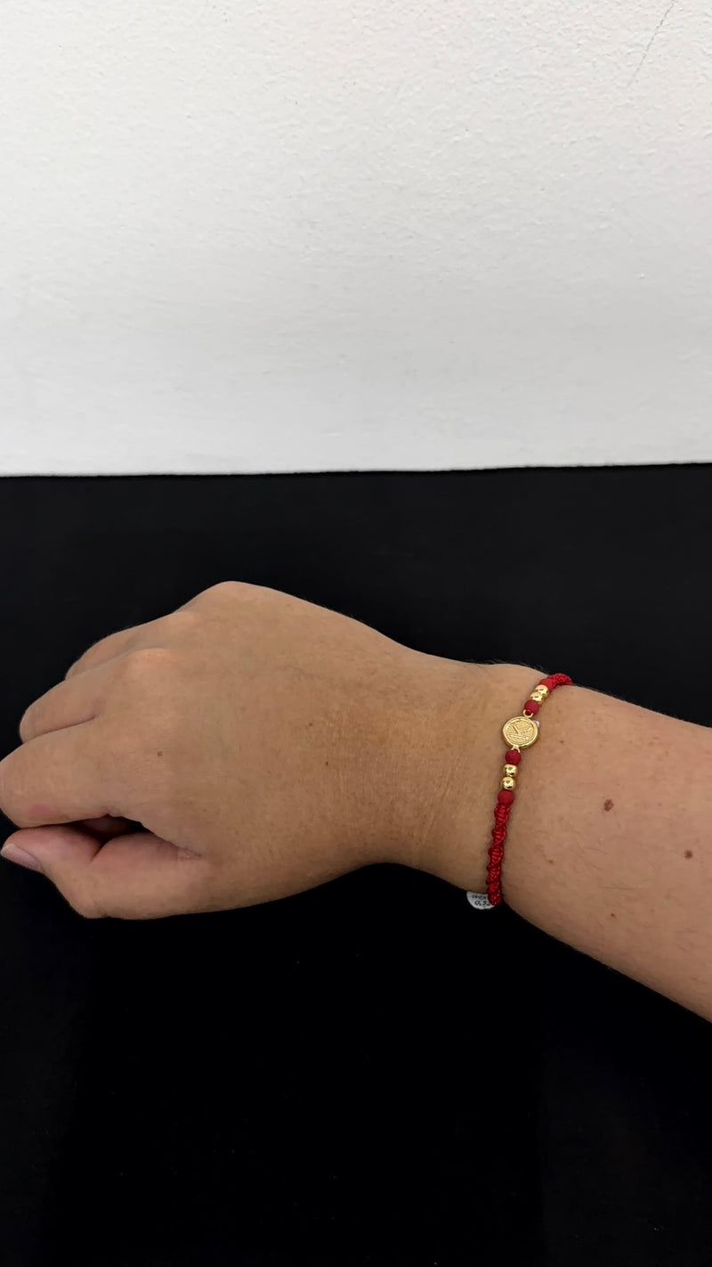 PULSERA TEJIDA HERRAJE LETRA K / 0,9gr/ Oro Nacional 18k