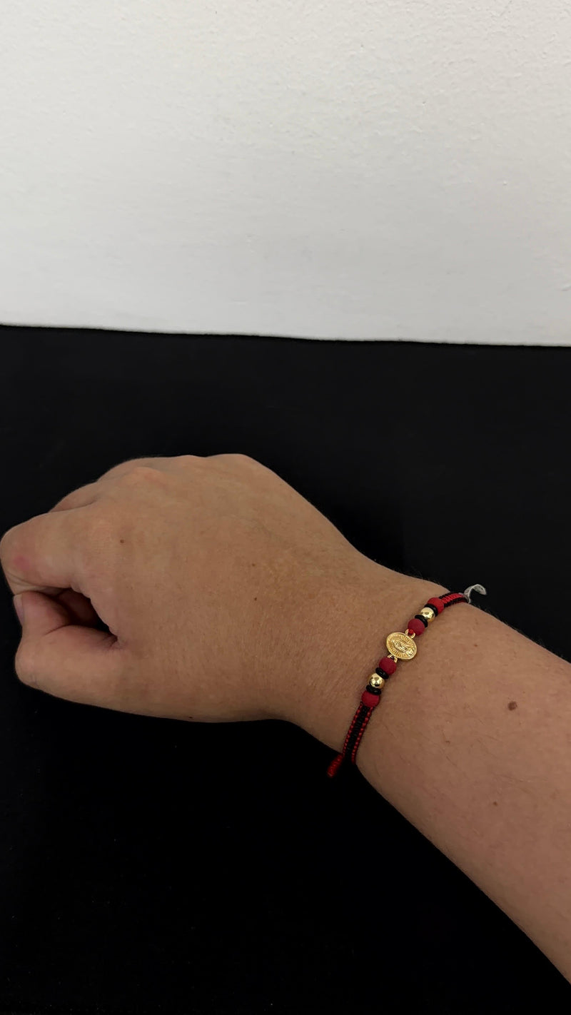PULSERA TEJIDA HERRAJE VIRGEN DE GUADALUPE / 0,7gr/ Oro Nacional 18k