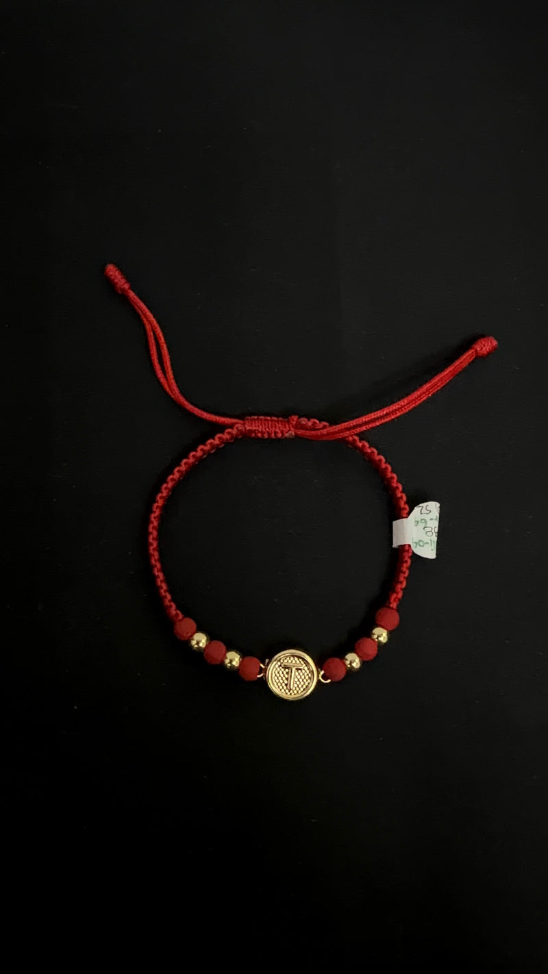 PULSERA TEJIDA HERRAJE LETRA T/ 0,9gr/ Oro Nacional 18k