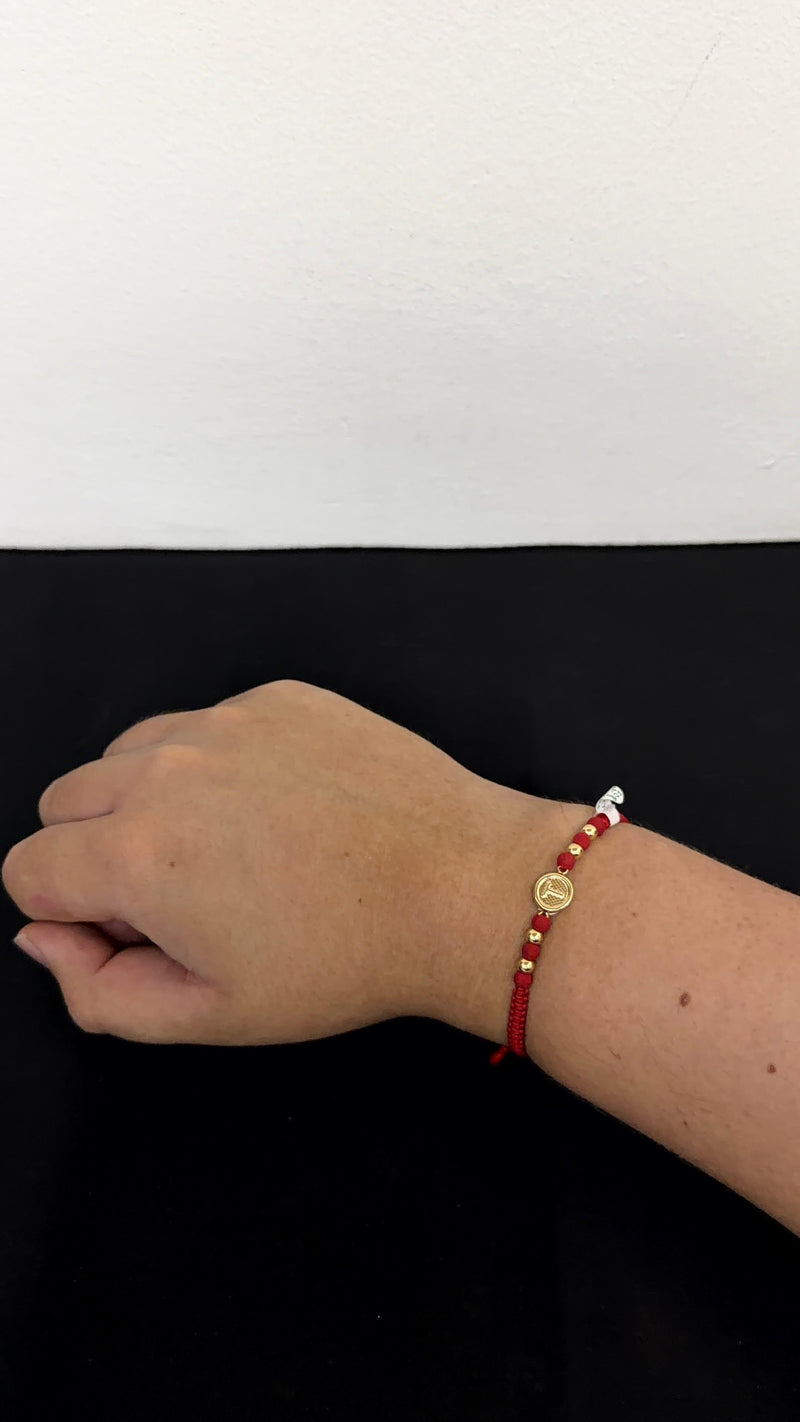 PULSERA TEJIDA HERRAJE LETRA T/ 0,9gr/ Oro Nacional 18k
