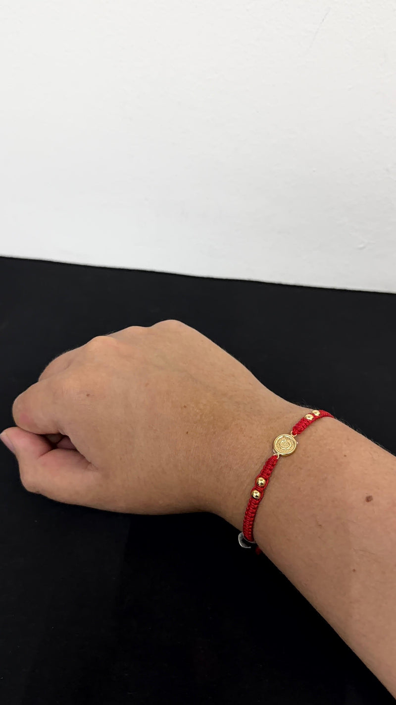 PULSERA TEJIDA HERRAJE LETRA C / 0,9gr/ Oro Nacional 18k