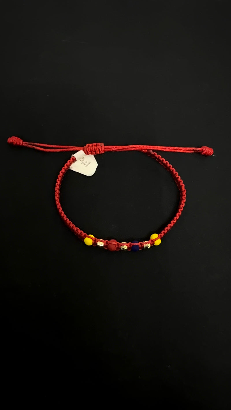 PULSERA TEJIDA SELECCION COLOMBIA / 0,9gr/ Oro Nacional 18k